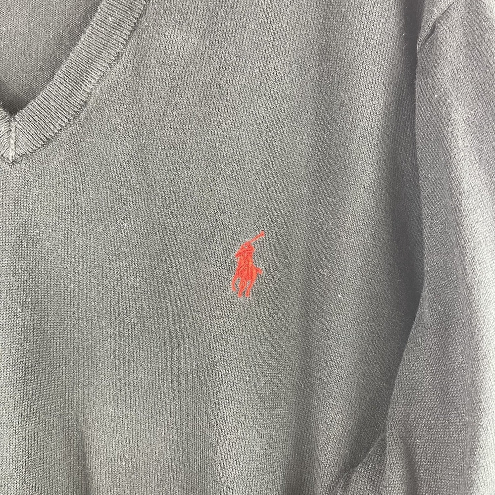 Polo Ralph Lauren Sweater Mens Medium XL Crewneck Long Sleeve Black Pima Cotton - Picture 6 of 13